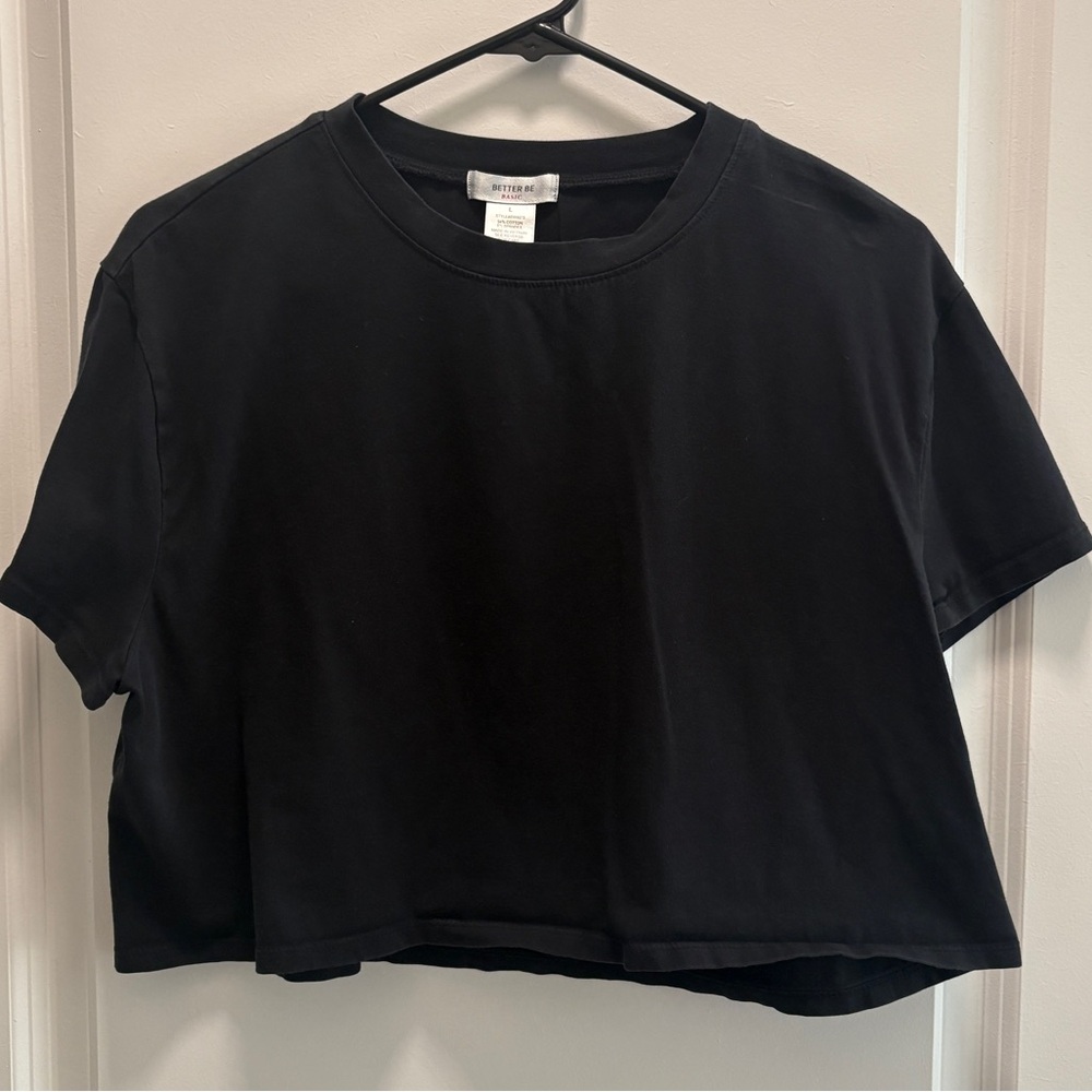 Black Cropped T-Shirt